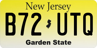 NJ license plate B72UTQ