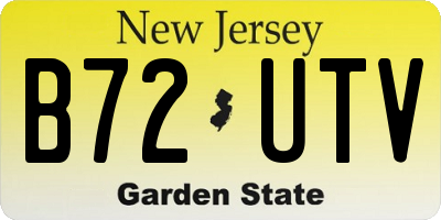 NJ license plate B72UTV