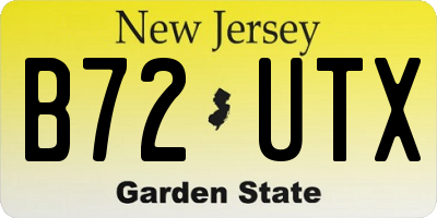 NJ license plate B72UTX