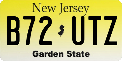 NJ license plate B72UTZ