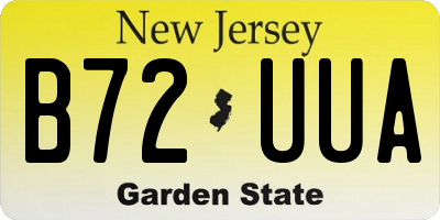 NJ license plate B72UUA