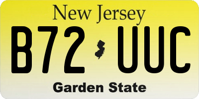 NJ license plate B72UUC