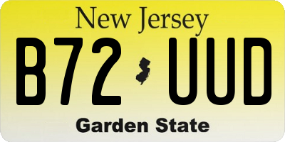 NJ license plate B72UUD