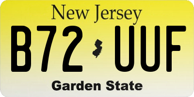 NJ license plate B72UUF