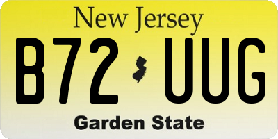 NJ license plate B72UUG