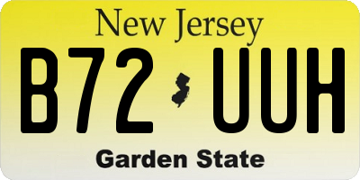 NJ license plate B72UUH