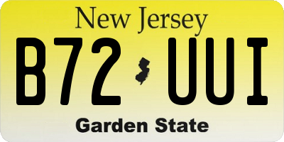 NJ license plate B72UUI