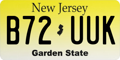 NJ license plate B72UUK