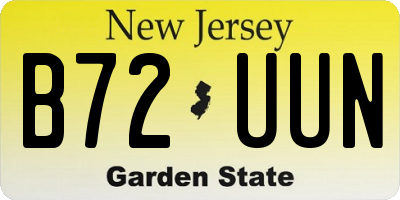 NJ license plate B72UUN