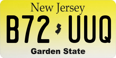 NJ license plate B72UUQ