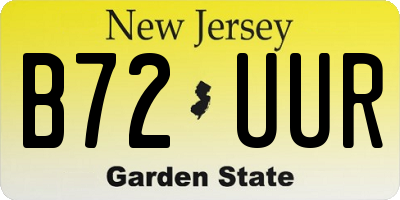 NJ license plate B72UUR