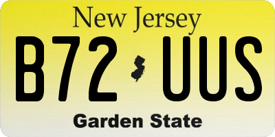 NJ license plate B72UUS