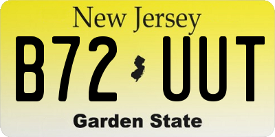 NJ license plate B72UUT