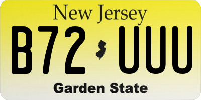 NJ license plate B72UUU
