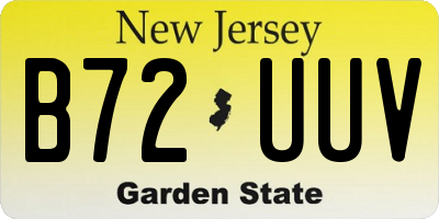 NJ license plate B72UUV