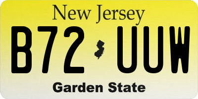 NJ license plate B72UUW