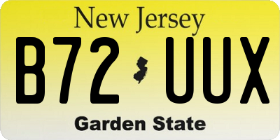 NJ license plate B72UUX