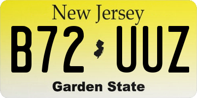 NJ license plate B72UUZ