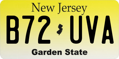 NJ license plate B72UVA