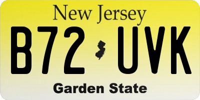 NJ license plate B72UVK
