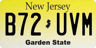 NJ license plate B72UVM