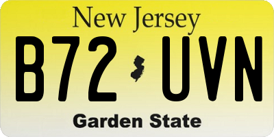 NJ license plate B72UVN