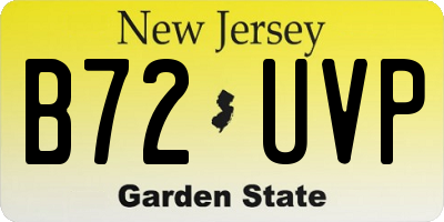 NJ license plate B72UVP