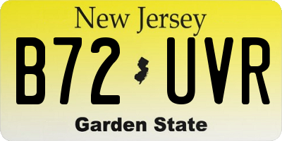 NJ license plate B72UVR