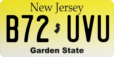 NJ license plate B72UVU