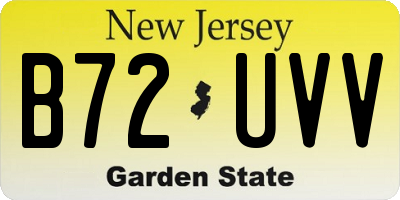 NJ license plate B72UVV