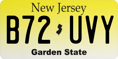 NJ license plate B72UVY