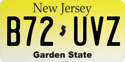 NJ license plate B72UVZ