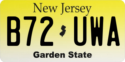 NJ license plate B72UWA