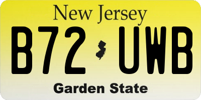 NJ license plate B72UWB