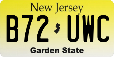 NJ license plate B72UWC