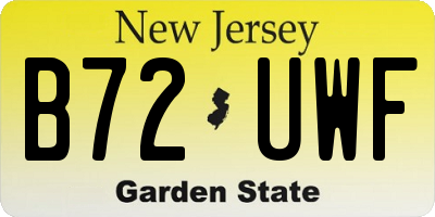 NJ license plate B72UWF