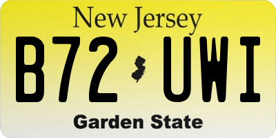 NJ license plate B72UWI