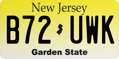 NJ license plate B72UWK