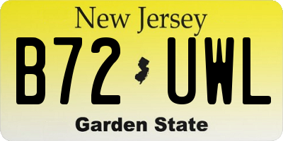 NJ license plate B72UWL