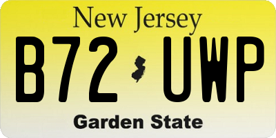NJ license plate B72UWP