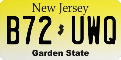 NJ license plate B72UWQ
