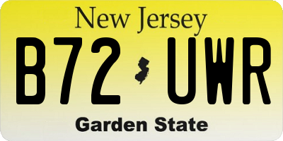 NJ license plate B72UWR