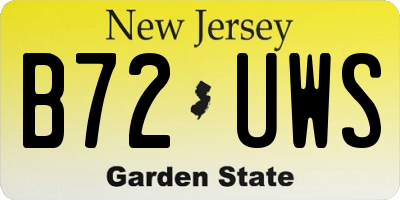 NJ license plate B72UWS
