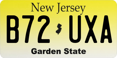 NJ license plate B72UXA