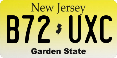 NJ license plate B72UXC