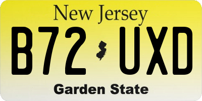 NJ license plate B72UXD