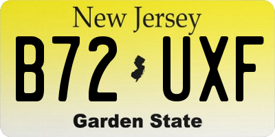 NJ license plate B72UXF