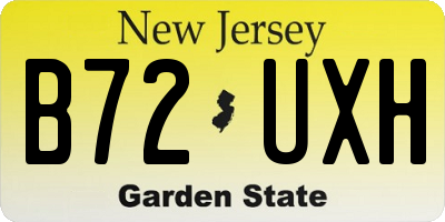 NJ license plate B72UXH