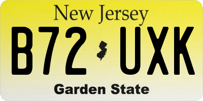 NJ license plate B72UXK