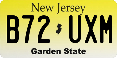 NJ license plate B72UXM